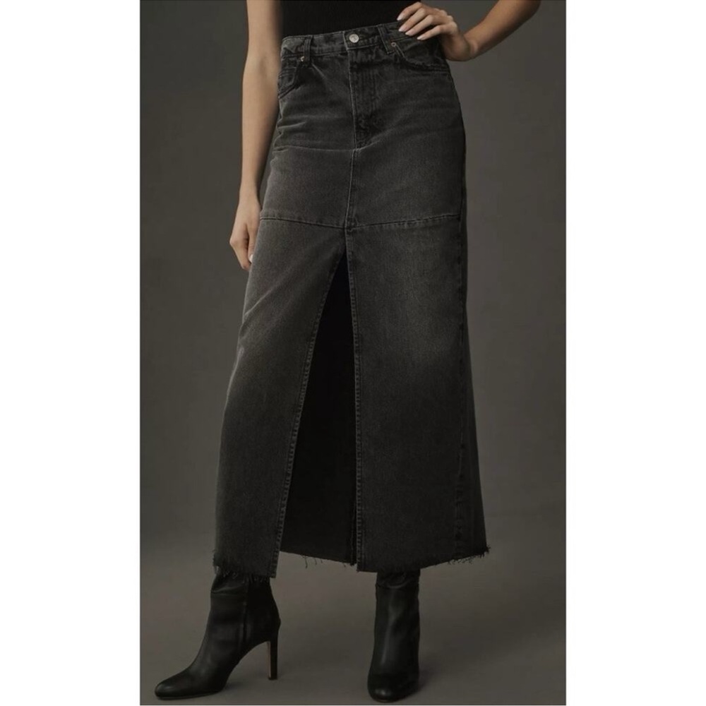 NWOT Reformation Gray Denim Jean Skirt Sz 25